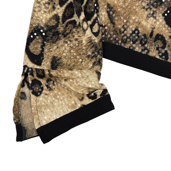 JOSEPH RIBKOFF Leopard Print Sequin 3/4 Sleeve Blouse Top Women's Sz 12 - Picture 7 of 8